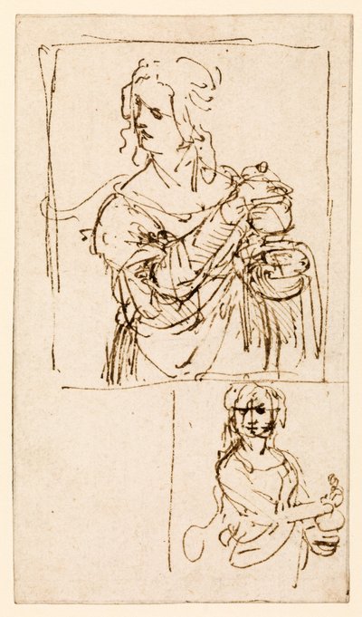 Studies for a St. Mary Magdalene by Leonardo da Vinci